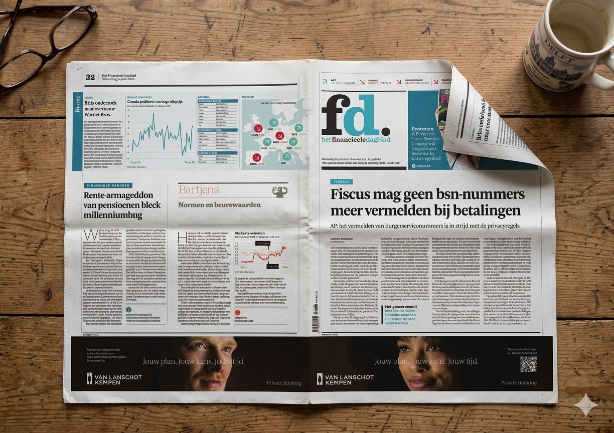 In de spotlight: FD Krant Strook voor- én achterkant